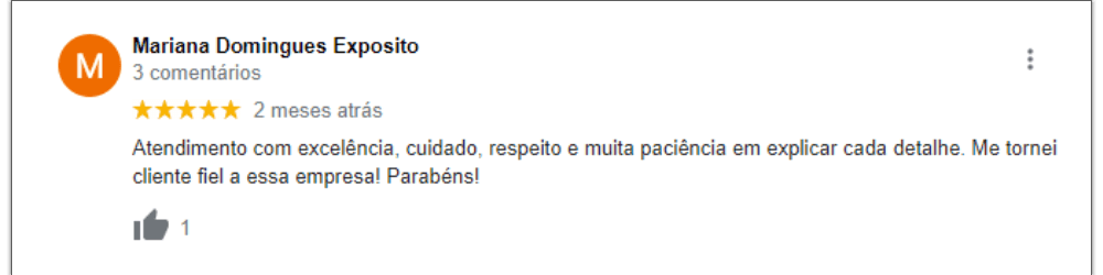 Avaliação do Vivenso no Google 2