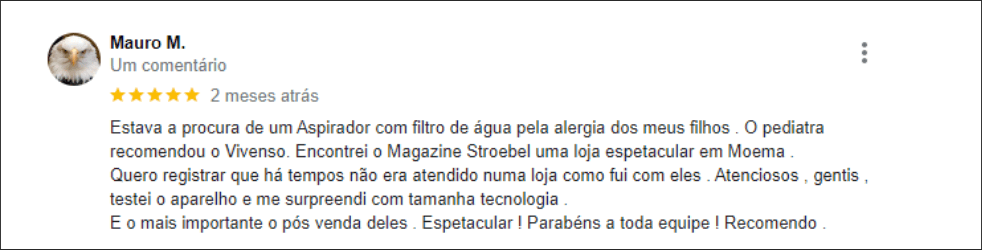 Avaliação do Vivenso no Google 8